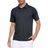 imageMAGCOMSEN Mens Short Sleeve Polo Golf Shirts 3Button Moisture Wicking Athletic TShirts Casual Collared ShirtBlack