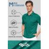 imageMAGCOMSEN Mens Short Sleeve Polo Golf Shirts 3Button Moisture Wicking Athletic TShirts Casual Collared ShirtEmerald Green