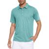 imageMAGCOMSEN Mens Short Sleeve Polo Golf Shirts 3Button Moisture Wicking Athletic TShirts Casual Collared ShirtLight Green