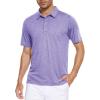 imageMAGCOMSEN Mens Short Sleeve Polo Golf Shirts 3Button Moisture Wicking Athletic TShirts Casual Collared ShirtLight Purple
