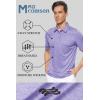 imageMAGCOMSEN Mens Short Sleeve Polo Golf Shirts 3Button Moisture Wicking Athletic TShirts Casual Collared ShirtLight Purple