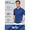 imageMAGCOMSEN Mens Short Sleeve Polo Golf Shirts 3Button Moisture Wicking Athletic TShirts Casual Collared ShirtMedium Blue