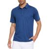 imageMAGCOMSEN Mens Short Sleeve Polo Golf Shirts 3Button Moisture Wicking Athletic TShirts Casual Collared ShirtMedium Blue
