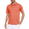 imageMAGCOMSEN Mens Short Sleeve Polo Golf Shirts 3Button Moisture Wicking Athletic TShirts Casual Collared ShirtOrange