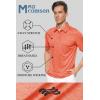 imageMAGCOMSEN Mens Short Sleeve Polo Golf Shirts 3Button Moisture Wicking Athletic TShirts Casual Collared ShirtOrange