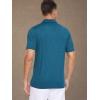 imageMAGCOMSEN Mens Short Sleeve Polo Golf Shirts 3Button Moisture Wicking Athletic TShirts Casual Collared ShirtPeacock Blue