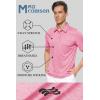 imageMAGCOMSEN Mens Short Sleeve Polo Golf Shirts 3Button Moisture Wicking Athletic TShirts Casual Collared ShirtPink