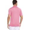 imageMAGCOMSEN Mens Short Sleeve Polo Golf Shirts 3Button Moisture Wicking Athletic TShirts Casual Collared ShirtPink