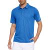 imageMAGCOMSEN Mens Short Sleeve Polo Golf Shirts 3Button Moisture Wicking Athletic TShirts Casual Collared ShirtSea Blue