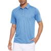 imageMAGCOMSEN Mens Short Sleeve Polo Golf Shirts 3Button Moisture Wicking Athletic TShirts Casual Collared ShirtSky Blue