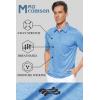 imageMAGCOMSEN Mens Short Sleeve Polo Golf Shirts 3Button Moisture Wicking Athletic TShirts Casual Collared ShirtSky Blue
