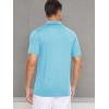 imageMAGCOMSEN Mens Short Sleeve Polo Golf Shirts 3Button Moisture Wicking Athletic TShirts Casual Collared ShirtWater Blue
