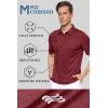 imageMAGCOMSEN Mens Short Sleeve Polo Golf Shirts 3Button Moisture Wicking Athletic TShirts Casual Collared ShirtWine