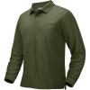imageMAGCOMSEN Mens Polo Shirts with Pocket Long Sleeve Golf Quick Dry Shirts Performance Athletic Work Casual Collared ShirtArmy Green