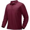 imageMAGCOMSEN Mens Polo Shirts with Pocket Long Sleeve Golf Quick Dry Shirts Performance Athletic Work Casual Collared ShirtWine Red