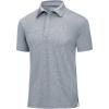 imageMAGCOMSEN Mens Short Sleeve Polo Golf Shirts 3Button Moisture Wicking Athletic TShirts Casual Collared ShirtLight Grey
