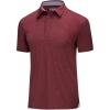 imageMAGCOMSEN Mens Short Sleeve Polo Golf Shirts 3Button Moisture Wicking Athletic TShirts Casual Collared ShirtWine