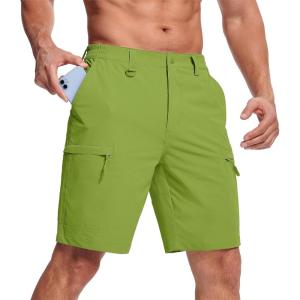 imageMAGCOMSEN Mens Hiking Shorts 5 Pockets WaterResistant Ripstop Quick Dry Outdoor Cargo Fishing Tactical ShortsFruit Green