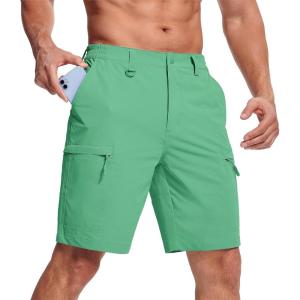 imageMAGCOMSEN Mens Hiking Shorts 5 Pockets WaterResistant Ripstop Quick Dry Outdoor Cargo Fishing Tactical ShortsMint Green