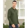 imageMAGCOMSEN Mens Polo Shirt Long Sleeve Golf Shirts Quick Dry Lightweight 3Button Performance Work Fishing AthleticArmy Green