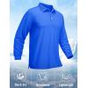 imageMAGCOMSEN Mens Polo Shirt Long Sleeve Golf Shirts Quick Dry Lightweight 3Button Performance Work Fishing AthleticAzure