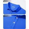 imageMAGCOMSEN Mens Polo Shirt Long Sleeve Golf Shirts Quick Dry Lightweight 3Button Performance Work Fishing AthleticAzure