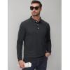 imageMAGCOMSEN Mens Polo Shirt Long Sleeve Golf Shirts Quick Dry Lightweight 3Button Performance Work Fishing AthleticBlack