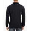 imageMAGCOMSEN Mens Polo Shirt Long Sleeve Golf Shirts Quick Dry Lightweight 3Button Performance Work Fishing AthleticBlack