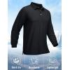 imageMAGCOMSEN Mens Polo Shirt Long Sleeve Golf Shirts Quick Dry Lightweight 3Button Performance Work Fishing AthleticBlack