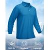 imageMAGCOMSEN Mens Polo Shirt Long Sleeve Golf Shirts Quick Dry Lightweight 3Button Performance Work Fishing AthleticBlue Green