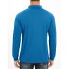 imageMAGCOMSEN Mens Polo Shirt Long Sleeve Golf Shirts Quick Dry Lightweight 3Button Performance Work Fishing AthleticBlue Green