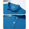 imageMAGCOMSEN Mens Polo Shirt Long Sleeve Golf Shirts Quick Dry Lightweight 3Button Performance Work Fishing AthleticBlue Green