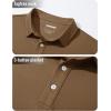 imageMAGCOMSEN Mens Polo Shirt Long Sleeve Golf Shirts Quick Dry Lightweight 3Button Performance Work Fishing AthleticBrown