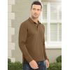 imageMAGCOMSEN Mens Polo Shirt Long Sleeve Golf Shirts Quick Dry Lightweight 3Button Performance Work Fishing AthleticBrown