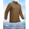 imageMAGCOMSEN Mens Polo Shirt Long Sleeve Golf Shirts Quick Dry Lightweight 3Button Performance Work Fishing AthleticBrown