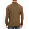 imageMAGCOMSEN Mens Polo Shirt Long Sleeve Golf Shirts Quick Dry Lightweight 3Button Performance Work Fishing AthleticBrown