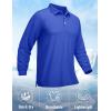 imageMAGCOMSEN Mens Polo Shirt Long Sleeve Golf Shirts Quick Dry Lightweight 3Button Performance Work Fishing AthleticColour Blue