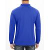 imageMAGCOMSEN Mens Polo Shirt Long Sleeve Golf Shirts Quick Dry Lightweight 3Button Performance Work Fishing AthleticColour Blue