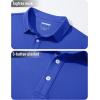 imageMAGCOMSEN Mens Polo Shirt Long Sleeve Golf Shirts Quick Dry Lightweight 3Button Performance Work Fishing AthleticColour Blue