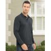 imageMAGCOMSEN Mens Polo Shirt Long Sleeve Golf Shirts Quick Dry Lightweight 3Button Performance Work Fishing AthleticDark Grey