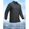 imageMAGCOMSEN Mens Polo Shirt Long Sleeve Golf Shirts Quick Dry Lightweight 3Button Performance Work Fishing AthleticDark Grey