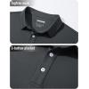 imageMAGCOMSEN Mens Polo Shirt Long Sleeve Golf Shirts Quick Dry Lightweight 3Button Performance Work Fishing AthleticDark Grey