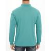 imageMAGCOMSEN Mens Polo Shirt Long Sleeve Golf Shirts Quick Dry Lightweight 3Button Performance Work Fishing AthleticGrey Green