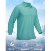 imageMAGCOMSEN Mens Polo Shirt Long Sleeve Golf Shirts Quick Dry Lightweight 3Button Performance Work Fishing AthleticGrey Green