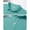 imageMAGCOMSEN Mens Polo Shirt Long Sleeve Golf Shirts Quick Dry Lightweight 3Button Performance Work Fishing AthleticGrey Green