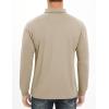 imageMAGCOMSEN Mens Polo Shirt Long Sleeve Golf Shirts Quick Dry Lightweight 3Button Performance Work Fishing AthleticKhaki