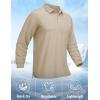 imageMAGCOMSEN Mens Polo Shirt Long Sleeve Golf Shirts Quick Dry Lightweight 3Button Performance Work Fishing AthleticKhaki