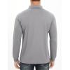 imageMAGCOMSEN Mens Polo Shirt Long Sleeve Golf Shirts Quick Dry Lightweight 3Button Performance Work Fishing AthleticLight Grey