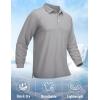 imageMAGCOMSEN Mens Polo Shirt Long Sleeve Golf Shirts Quick Dry Lightweight 3Button Performance Work Fishing AthleticLight Grey