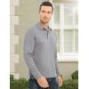 imageMAGCOMSEN Mens Polo Shirt Long Sleeve Golf Shirts Quick Dry Lightweight 3Button Performance Work Fishing AthleticLight Grey
